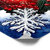 Kerstman met een geschenk in een magische kerst poster (Hoek)