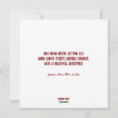 Kerstman met een glanzende discobal. feestdagenkaart (Achterkant)