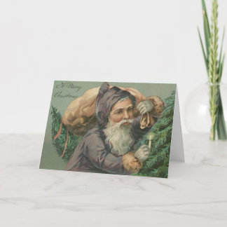 Kerstman met een Kerstkaart van de Zak Feestdagen Kaart