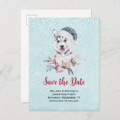 kerstman met een kerstman die de datum opslaat uitnodiging briefkaart (Voorkant / Achterkant)