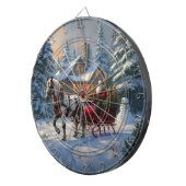 Kerstman met één paard Sleigh Dartbord (Voorkant Rechts)