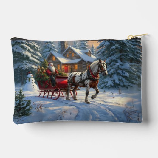 Kerstman met één paard Sleigh Etui (Achterkant)