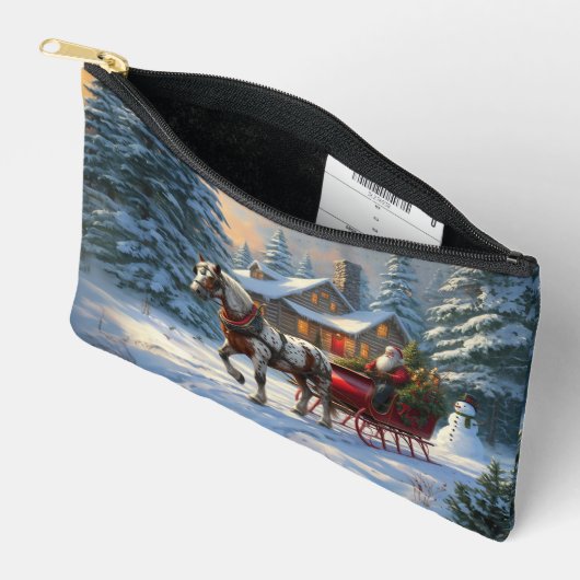 Kerstman met één paard Sleigh Etui (Open)