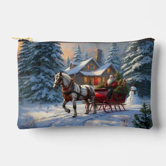 Kerstman met één paard Sleigh Etui (Voorkant)