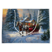Kerstman met één paard Sleigh Groot Cadeauzakje (Voorkant)