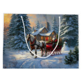 Kerstman met één paard Sleigh Groot Cadeauzakje (Achterkant)