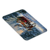 Kerstman met één paard Sleigh Magneet (Rechterzijde)