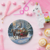Kerstman met één paard Sleigh Papieren Bordje (Feest)
