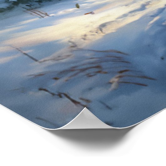 Kerstman met één paard Sleigh Poster (Hoek)