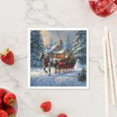 Kerstman met één paard Sleigh Servet (Insitu)
