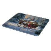 Kerstman met één paard Sleigh Snijplank (Hoek)