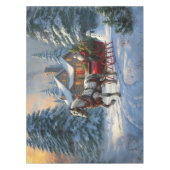 Kerstman met één paard Sleigh Tafelkleed (Voorkant)