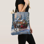 Kerstman met één paard Sleigh Tote Bag (Dichtbij)