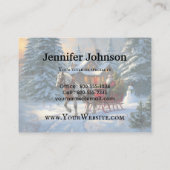 Kerstman met één paard Sleigh Visitekaartje (Achterkant)