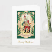  Kerstman met een pijplijn kerstfeestdag Kaart (Voorkant)