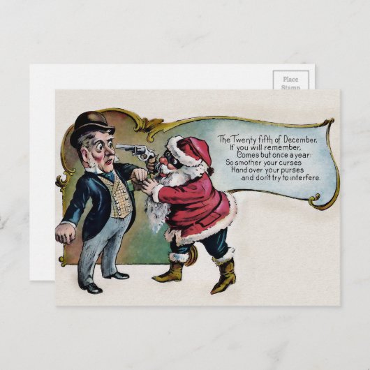 Kerstman met een Pistool kerstBriefkaart Briefkaart (Voorkant / Achterkant)