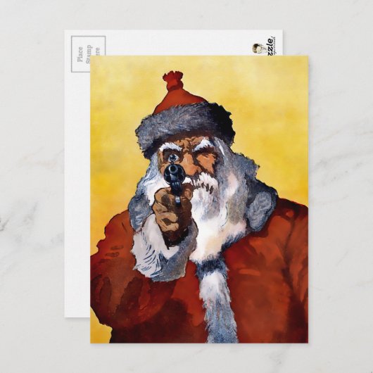  Kerstman met een Pistool kerstBriefkaart Briefkaart (Voorkant / Achterkant)
