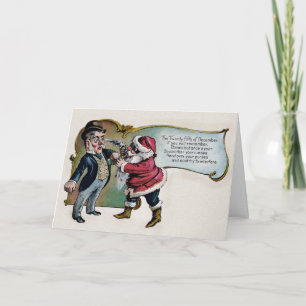 kerstman met een Pistool kerstkaart Feestdagen Kaart