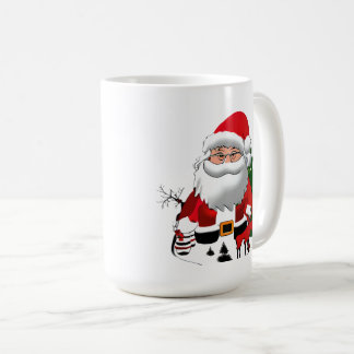 Kerstman met een rendier koffiemok