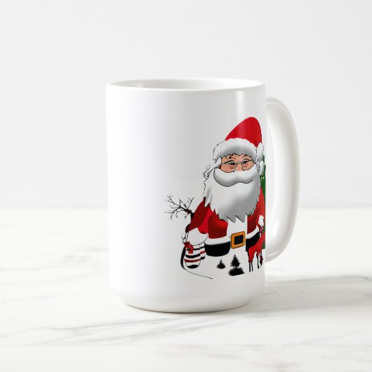 Kerstman met een rendier koffiemok (Voorkant rechts)