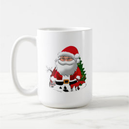 Kerstman met een rendier koffiemok