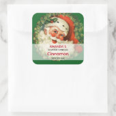 kerstman met een ringvormige kaars vierkante sticker (Tas)