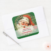 kerstman met een ringvormige kaars vierkante sticker (Envelop)