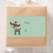 Kerstman met een rode kerstman met een hoge rek etiket (Insitu)