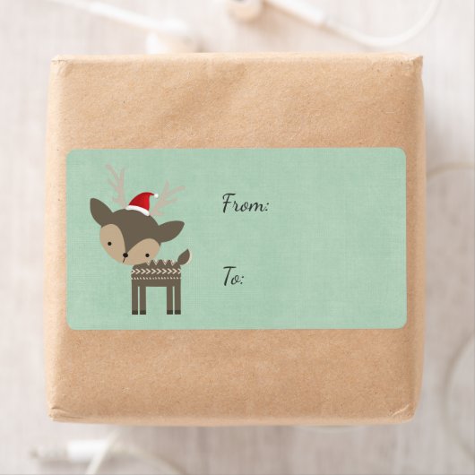 Kerstman met een rode kerstman met een hoge rek etiket (Insitu)