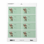 Kerstman met een rode kerstman met een hoge rek etiket (Full Sheet)