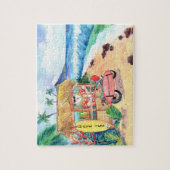 Kerstman met een Shave Ice-standaard Legpuzzel (Verticaal)