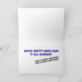 Kerstman met een snoepriet feestdagen kaart (Binnen)