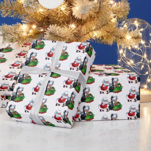 kerstman met een traditioneel kerstjaar mevrouw Cl Cadeaupapier (Feestdagen)