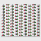 kerstman met een traditioneel kerstjaar mevrouw Cl Cadeaupapier (Vlak)