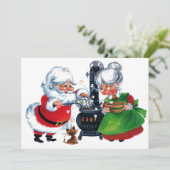 kerstman met een traditioneel kerstjaar mevrouw Cl Feestdagenkaart (Staand voorkant)