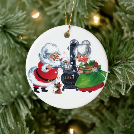 kerstman met een traditioneel kerstjaar mevrouw Cl Keramisch Ornament (Boom)