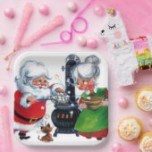 kerstman met een traditioneel kerstjaar mevrouw Cl Papieren Bordje (Feest)