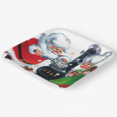 kerstman met een traditioneel kerstjaar mevrouw Cl Papieren Bordje (Gebogen)