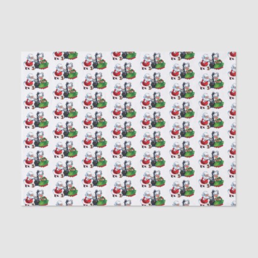 kerstman met een traditioneel kerstjaar mevrouw Cl Tissuepapier (Voorkant)