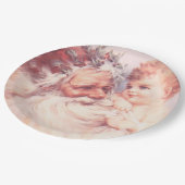  kerstman met een zoet klein kind papieren bordje (Gekanteld)