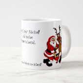 Kerstman met eland - Prettig Kerstfeest Grote Koffiekop (Voorkant rechts)