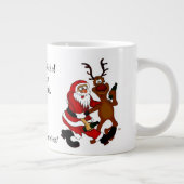 Kerstman met eland - Prettig Kerstfeest Grote Koffiekop (Rechts)