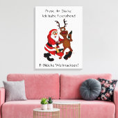 Kerstman met eland - proost stumpers! canvas afdruk (Insitu (Woonkamer))
