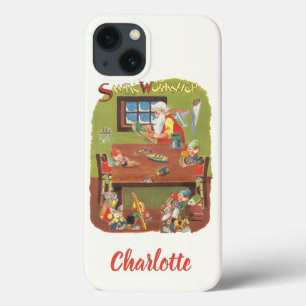 Kerstman met elfen in de werkplaats Case-Mate iPhone case