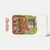 Kerstman met elfen in de werkplaats Case-Mate iPhone case (Achterkant (horizontaal))