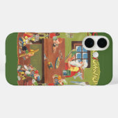 Kerstman met elfen in de werkplaats Case-Mate iPhone case (Achterkant (horizontaal))