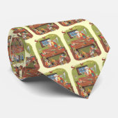Kerstman met elfen in de werkplaats stropdas (Opgerold)