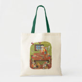Kerstman met elfen in de werkplaats tote bag (Voorkant)