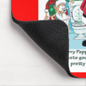 Kerstman met elven na het eten van te veel koekjes muismat (Hoek)