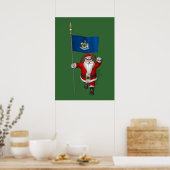 Kerstman met embleem van Maine Poster (Keuken)